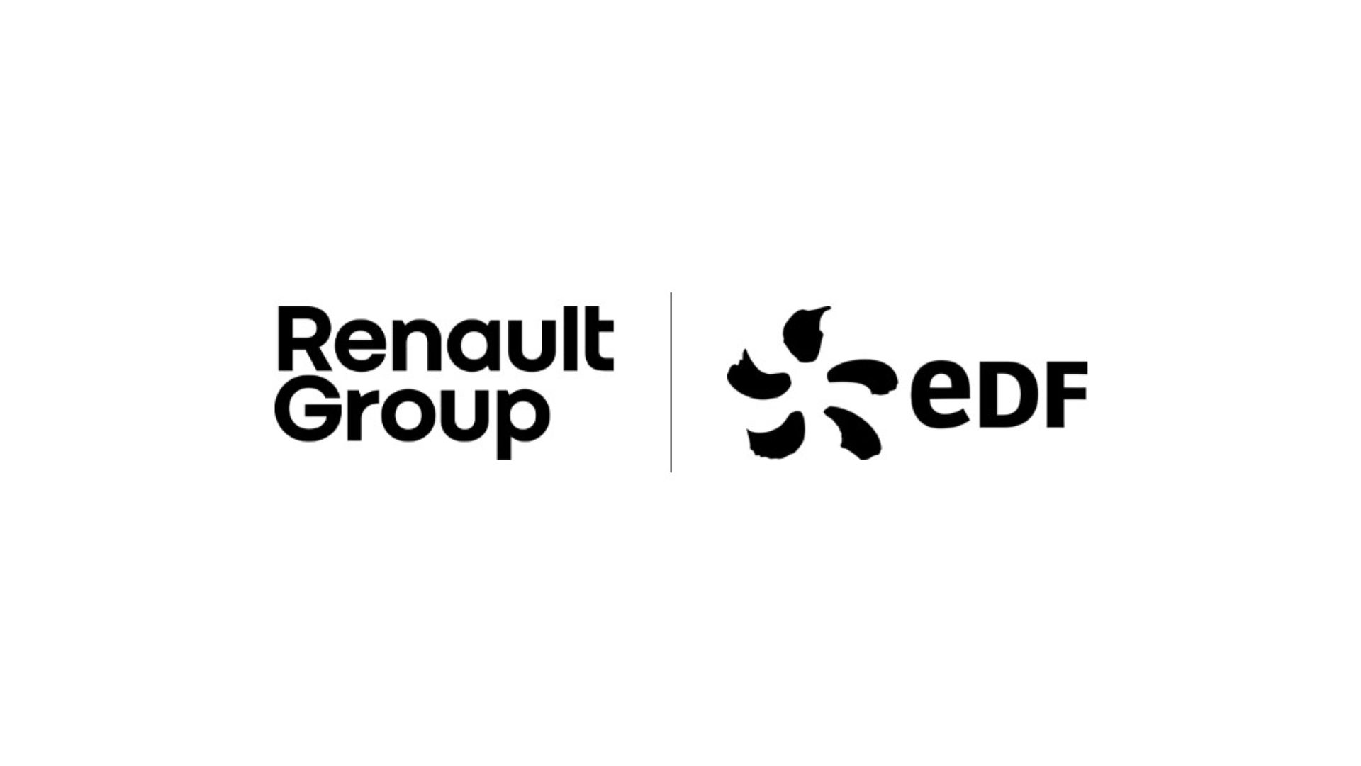 Renault Group and EDF logos side by side in black on a white background, separated by a thin vertical line