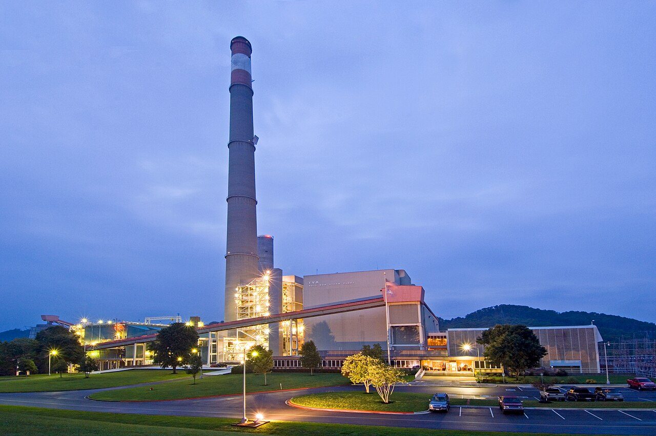 Bull Run Fossil Plant seen from across the water in Clinton, Tennessee