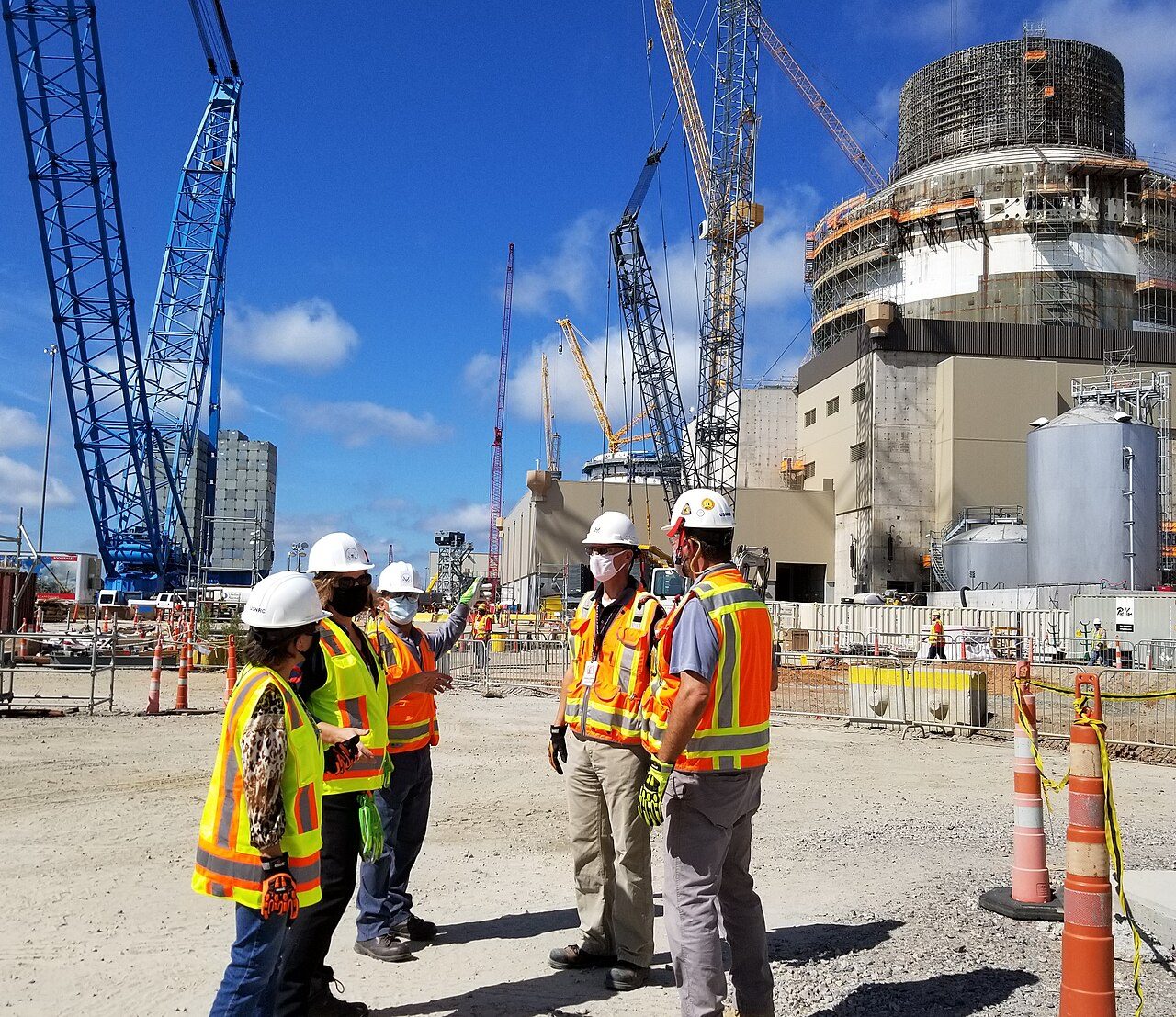 Nuclear Regulatory Commission Region II managers and resident inspectors at the Vogtle Unit 3 construction site in October 2020
